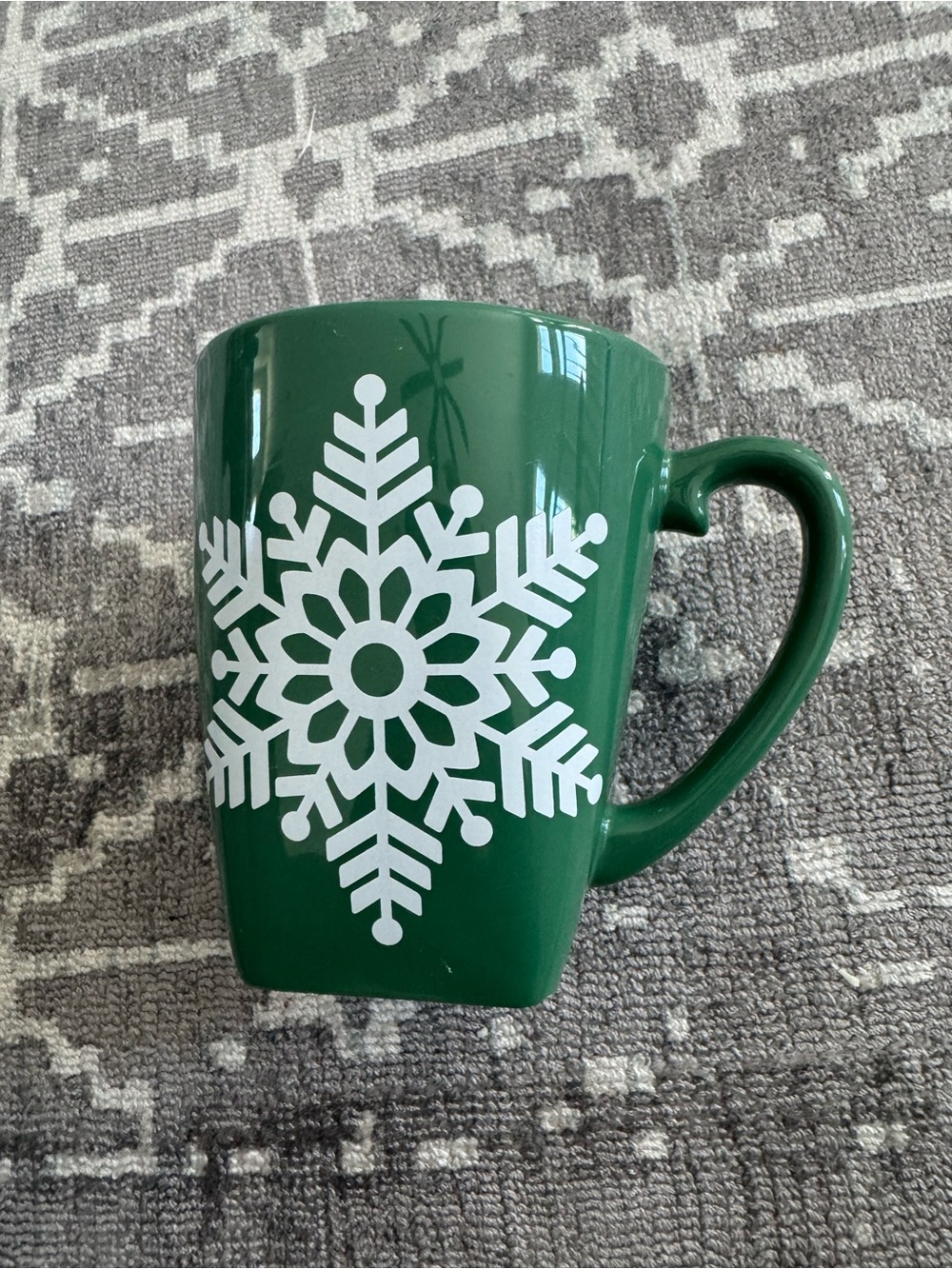 Bath & Body Works Green Mug with White Snowflake